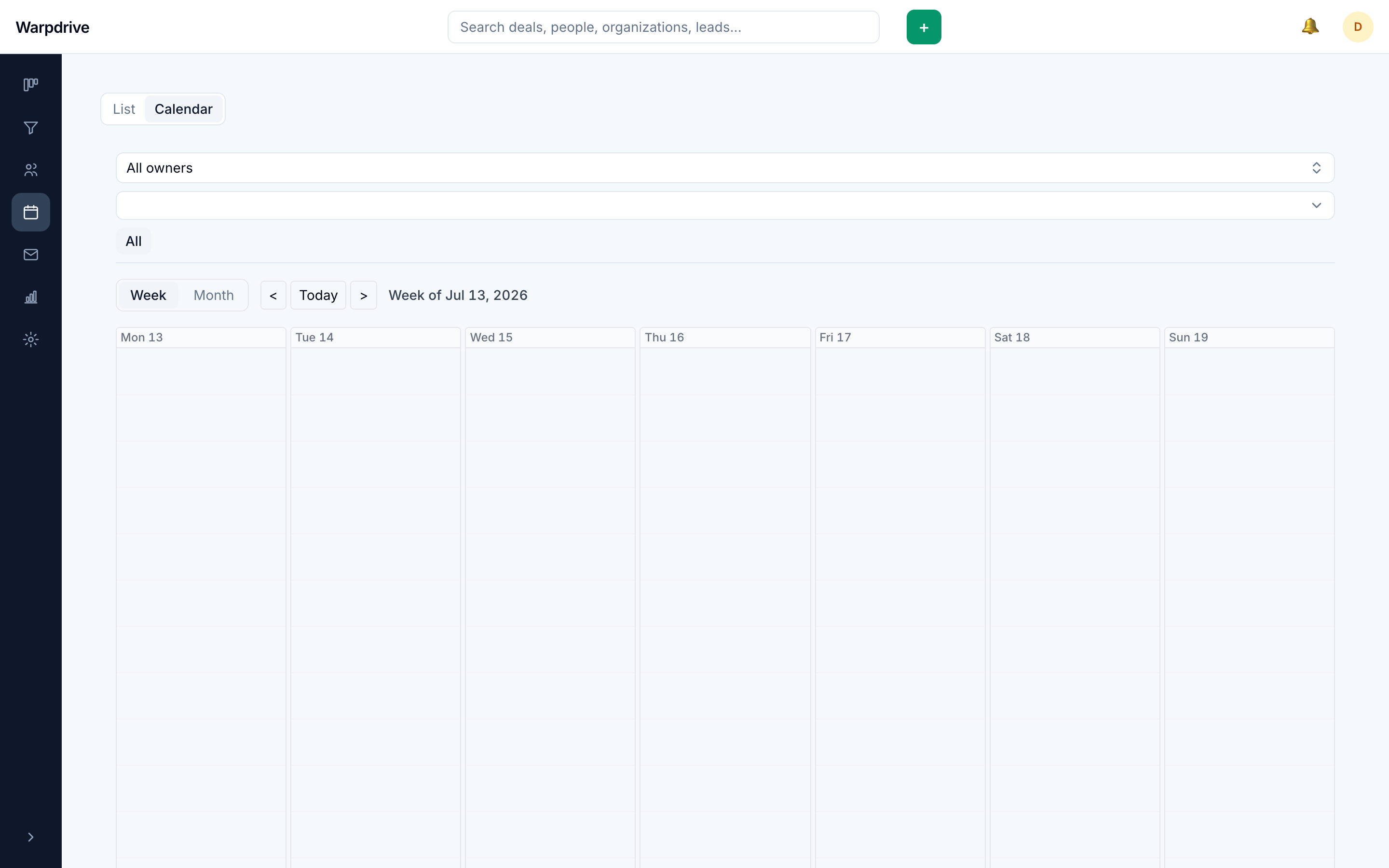 The activities calendar